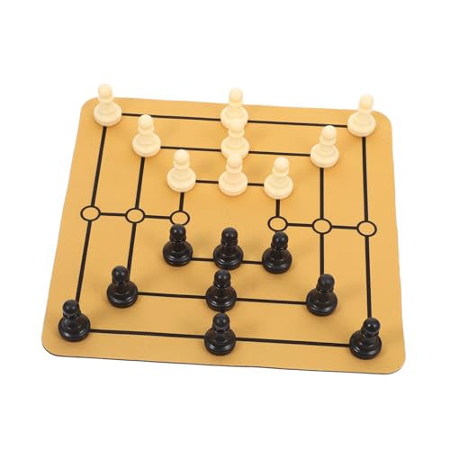 VICASKY 1 Satz Neun Figuren Schach Traditionelles Tischspiel Unterhaltung Sammeln Traditionelles Schach Lustiges Brettspiel Tragbares Heimspiel Morris-spaß Für Neun Männer Schachtisch Abs von VICASKY