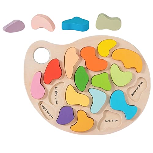 VICASKY 1 Satz Palette Spielzeug Farblich Passendes Puzzle-Spielzeug Farblich Passendes Spielzeug Für Kinder Farbtrenntafel Kinder Formen Kognitives Spielzeug Hölzern Colorful von VICASKY