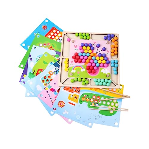 VICASKY 1 Satz Perlenspielzeug Spielzeug sortieren Frühpädagogisches Spielzeug Kinder holzspielzeug Toys Spielzeug zum Abschneiden von Perlen Denkspiel Spielzeug hölzern Colorful von VICASKY