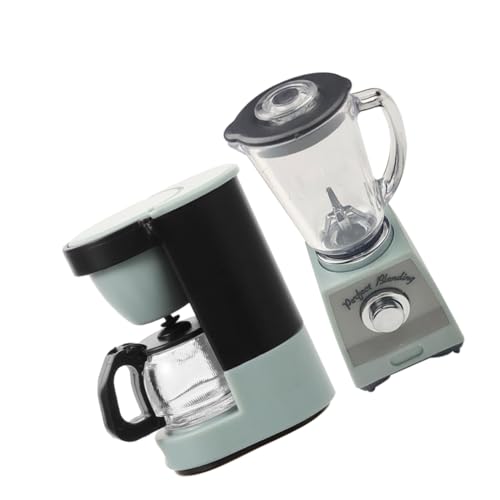 VICASKY 1 Satz Puppenhaus-Modell Spielzeug für Küchengeräte elektrisches Mixer-Spielzeug Puppenhaus-Haushaltsgerät Puppenhaus-Minimixer Mini-Kaffeemaschine Miniatur-Puppenhaus Plastik Blue von VICASKY