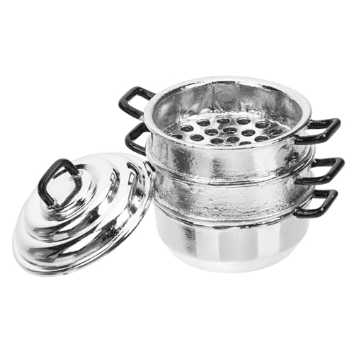 VICASKY 1 Satz Puppenhausdampfer küchenspielzeug für Kitchen Toys for Kinderküchen- nachgemachtes Küchenspielzeug Küche Kochspielzeug Legierung Silver von VICASKY