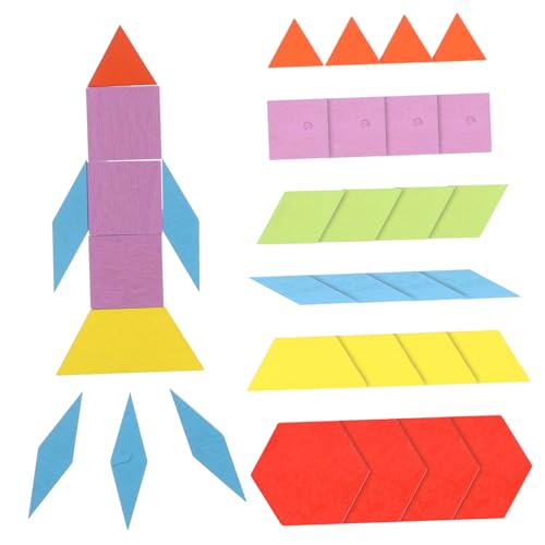 VICASKY 1 Satz Puzzle für Kinder Kinderspielzeug geometrisches Rätsel Bretträtsel Babyspielzeug Puzzle Formen Kinder Puzzle rätselbuch Kinder Puzzles Lernrätsel für Kleinkinder hölzern von VICASKY