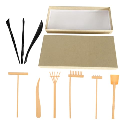 VICASKY 1 Satz Sandrechen sandspielzeug Set Zen Garten Set Sandkasten Dekoration Zen Garten Rake Sand Malset Mini-Zen-Gartenrechen-Werkzeuge Gartengeräte für den Schreibtisch Plastik von VICASKY