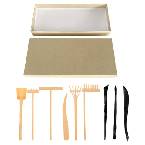 VICASKY 1 Satz Sandrechen sandspielzeug Set Zen Garten Set Sandmalerei Zubehör Sand Garten Zubehör Sandkasten Dekoration Sandtisch-Werkzeug Schreibtisch-Gartengeräte Mini-Gartenset Plastik von VICASKY