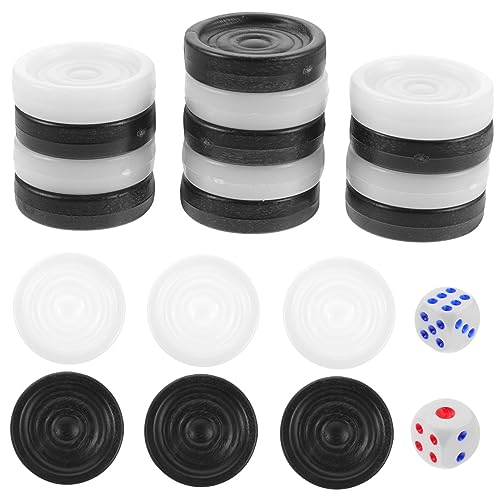 VICASKY 1 Satz Schachfiguren Backgammon-Spiel Backgammon-Brett Backgammon-Schachchips stapelbar Reise-Backgammon bauernopfer brettspiele brettspielr Kunststoff-Checker Ersatz-Plastiksteine von VICASKY