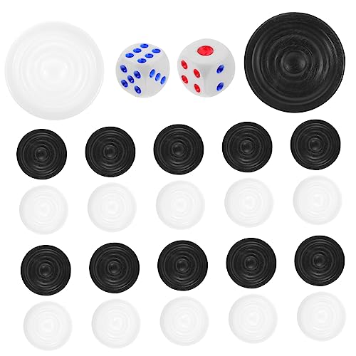 VICASKY 1 Satz Schachfiguren Zubehör Jumbo Reise-Backgammon Multi Stücke Turnier Spiel Backgammon-würfel Münzen Kunststoff-Checker Plastik von VICASKY