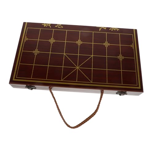 VICASKY 1 Satz Schachkasten Holz Schachspiel Chinesische Schachfiguren Xiangqi-Set Holz Schach Set Tragbares Schach Set Schachspielzeug aus Holz Reiseschach hölzern Light Brown von VICASKY