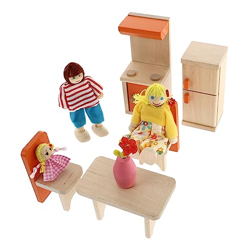 VICASKY 1 Satz Spielhaus Neon Bausatz Mini- Spielzeugnahrung Puppe Kitchen Set for küchenspielzeug für künstliche Möbel Mini-Simulationsmöbel hölzern Orange von VICASKY