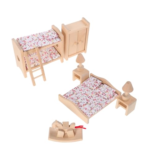 VICASKY 1 Satz Spielzeugset für Rollenspiel Holzspielzeug Set interaktives Kinderspielzeug Pailletten Konfetti Handspielzeug Mini-Hausbedarf Miniaturmöbel Khaki von VICASKY