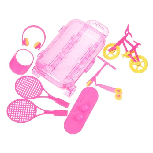 VICASKY 1 Satz Spielzeugtransportbox für Buggy doll Accessories rollkoffer reisekoffer Headset für kopfhörer Soy bikder Puppenzubehör Mini-Puppenspielzeug-Spielset Plastik von VICASKY