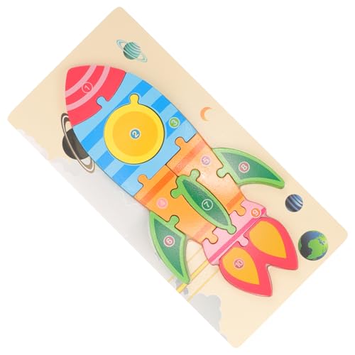 VICASKY 1 Satz Stereo-Block-Puzzle Säuglingsspielzeug Zappelspielzeug Lernpuzzle Babyspielzeug Junge Kleinkindspielzeug Raketenspielzeug Puzzle- Für Holz von VICASKY