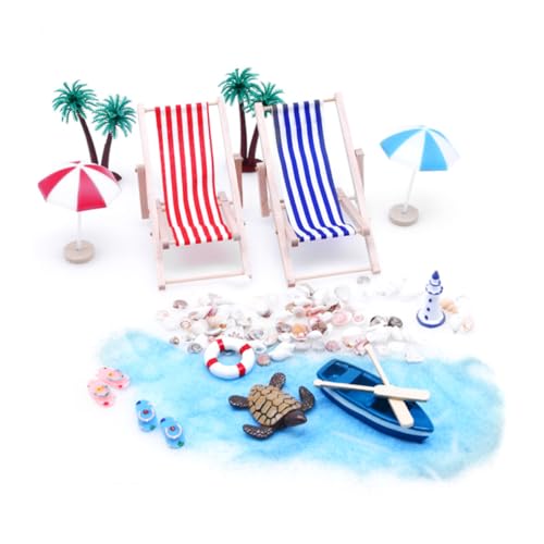 VICASKY 1 Satz Strandkorb-Set Kinder Tun So, Als Würden Sie Spielzeug Spielen Mini- -Ornament Im Strandstil Mikro-strandzubehör Mini-Ornament Im Sommerstil Mini-stranddekoration Stoff von VICASKY