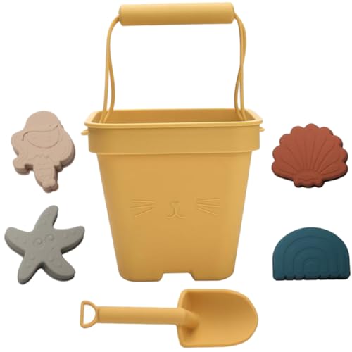 VICASKY 1 Satz Strandspielzeug Sommer Outdoor-Spielzeug Strand-Werkzeugset Kinder sandspielzeug Beach Toys for Beach Set Sandeimer Spielzeug Sandspielzeug für Kinder Kieselgel Yellow von VICASKY