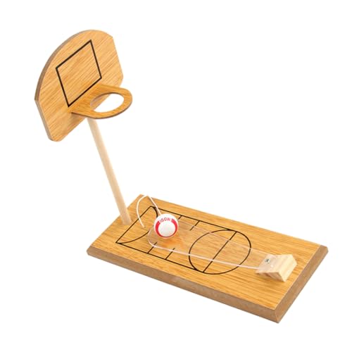 VICASKY 1 Satz Tabletop-Basketball Mini-Bowling Basketball Drinnen Mini-basketballspielzeug Basketball Spiel Desktop-Spielzeug Mini-basketballball Finger-basketballspiel Light Brown Bambus von VICASKY