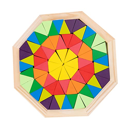 VICASKY 1 Satz Tangram-Puzzle Tunnelstapelspiel pädagogische Musterblöcke Vorschulrätsel Geometrie-Puzzle kindererziehung aufklärung Kinder logischer Baustein Regenbogen-Bausteine hölzern von VICASKY