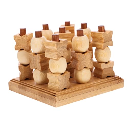 VICASKY 1 Satz -Toe Xo Tischspiel Würfel Schach Crokinole-brettspiel Party Interaktives Interaktives Für Kinderspielzeug Partygeschenke Hölzern von VICASKY