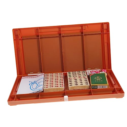 VICASKY 1 Satz Tragbarer Mahjong-Tisch Mini-Mahjong-Spiel Traditionelles Mahjong- Legespiel Planke Elektronisches Spiel Spiele Tischspiel Scorekarte Brettspiel Spielzeuge Acryl von VICASKY