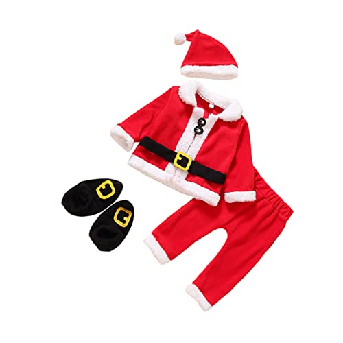 VICASKY 1 Satz Vierteiliges Weihnachtsset Junge verkleiden kostüm Weihnachtsmann-Cosplay-Anzug weihnachtsanzug Kinder weihnachtskleider Kinder Weihnachtskleidung Weihnachtsmann-Kleidung von VICASKY