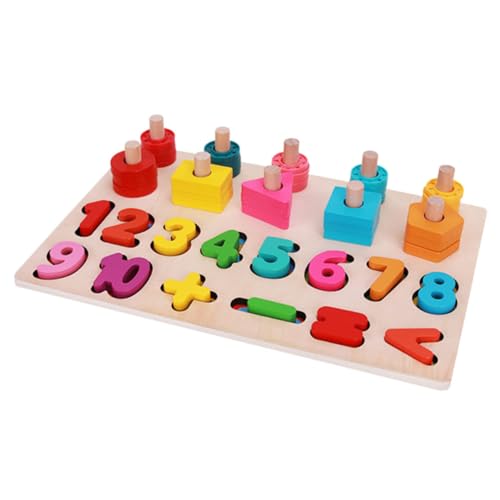 VICASKY 1 Satz Vorschulspielzeug Puzzle Holzspielzeug Für Kleinkinder Kinderausbildung Zahlenlernspielzeug Formpassendes Vorschulrätsel Hölzern Colorful von VICASKY