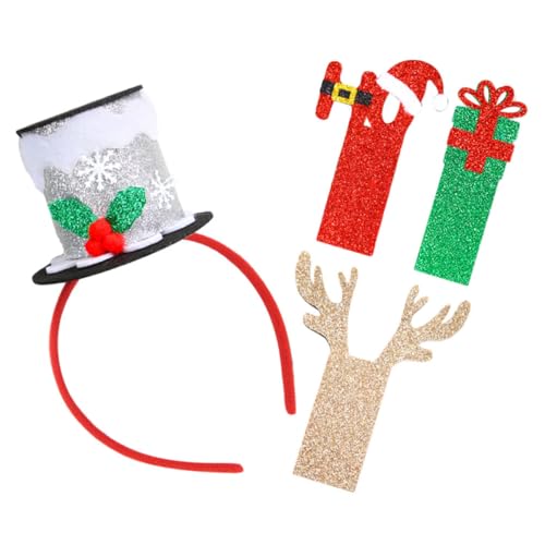 VICASKY 1 Satz Weihnachtsmütze Stirnband Weihnachtsmütze-Stirnband Stirnband mit Pailletten Weihnachtsmütze Haarreif Weihnachtshut Haarreif Haarschmuck für Weihnachtsfeiern Cosplay-Zubehör von VICASKY