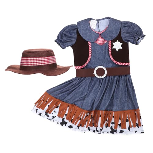 VICASKY 1 Satz Western-Cowboy-Kleidung Für Damen Cowgirl-Kleidung Westernkleidung Für Kinder Kostüme Für Teenager-mädchen Frau in Westlicher Kleidung Western-mädchen-Outfit Tuch von VICASKY