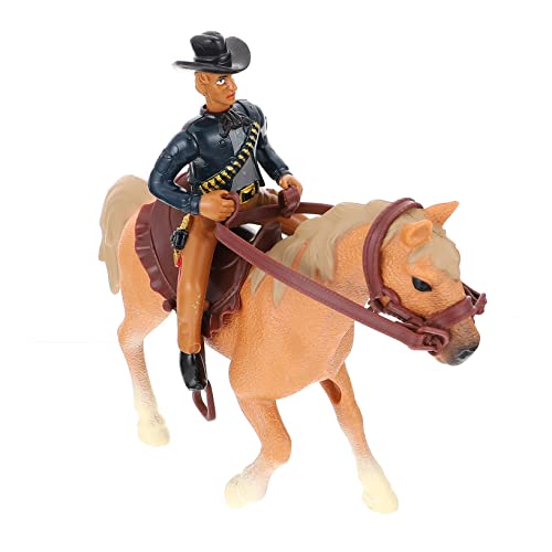 VICASKY 1 Satz Western-Cowboy-Modell Pferdegeschirr Mini-tierspielzeug Pferdestatue Dekor Miniaturbausatz Pferdemodell Desktop-sammelfigur Hobbypferd Rodeo-Spielzeug-spielset Abs von VICASKY