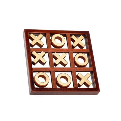 VICASKY 1 Satz Xo Brettspiel Schach Bildungsspielzeug Xo Schach Pädagogisches Brettspiel Schachspielzeug Aus Holz Pädagogisches Für Eltern-Kind-schachspiel Brown Hölzern von VICASKY