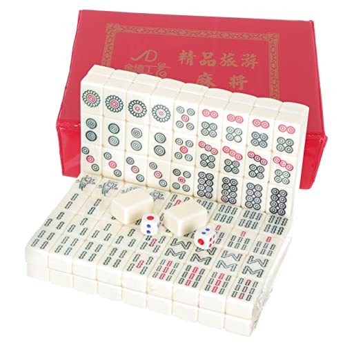 VICASKY 1 Satz Zartes Mini-Mahjong Mini-Mahjong-Spielzeug Mahjong-Fliesen Lustige Mahjong-spielzeuge Miniatur-Mahjong-kit Mahjong-Tisch Tragbares Schachbrett Party-Mahjong-kit Acryl von VICASKY