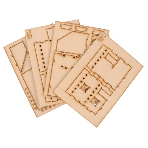 VICASKY 1 Satz Zweistöckiges Hausmodell Puzzlematte 3D-Puzzles Aus Holz Rätsel Für Puzzle Für Erwachsene 3D-Puzzles Für Im Alter Von 4-8 Jahren 3D-rätsel Golden Hölzern von VICASKY