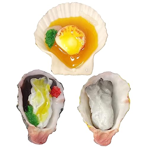 VICASKY 1 Satz dekorative Muschelmodelle Desktop-Food-Dekore gefälschte Austern künstliche Meeresfrüchte hochzeitstischdeko hochzeits tischdeko Auster Spielzeug Esstisch Ornamente PVC von VICASKY