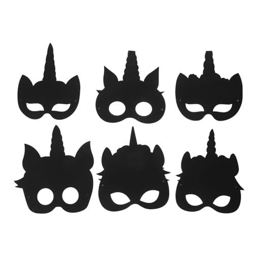 VICASKY 1 Satz halloween party halloween masken einhornpartydeko Partymaske halloweenmasken camoing Einhorn-Bastelset Halloween-Kratzer Kinderkratzpapier kleine Kratzmaske Whiteboard Black von VICASKY