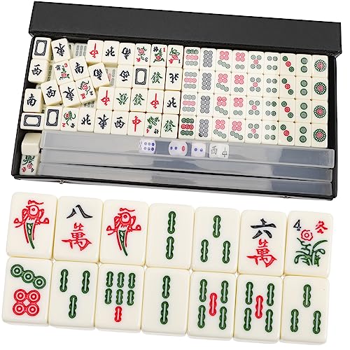 VICASKY 1 Satz lustige Mahjong-Spielzeuge Mahjong brettspiel majhong brettspiel Mini-Spielzeug Requisiten für Reisetischspiele Party-Mahjong-Kit Reise-Brettspiel-Requisite Acryl- von VICASKY