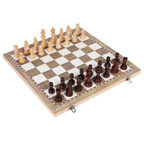 VICASKY 1 Satz zusammenklappbares Schachset Schachbrett Schachbrett für Schach mit Shots Chess Spiel Magnettafel Internationales Schach aus Holz pädagogisches Schach von VICASKY