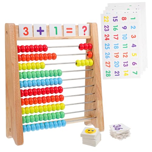 VICASKY Montessori Mathe Spielzeug 1 Set Abacus Rechenrahmen Für Mathe Lernspielzeug Mit 110 Zahlkarten Ideales Für Vorschulkinder Zur Von Mathematikfähigkeiten Rechnen Lernen von VICASKY