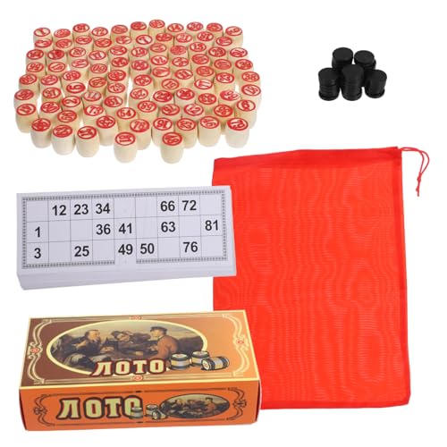 VICASKY 1 Set Bingo Spiel Bingo Chips Bingo Brettspiel Party Versorgung Bingo Zahlenkarten Und Schach Haushalts Bingo Karten Interaktives Party Spiel Party Zubehör Leeres Bingo von VICASKY