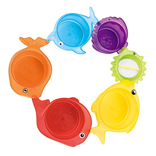 VICASKY 1 Set Cartoon Stapelbecher Für Kleinkinder Lustiges Badespielzeug Für Die Badewanne Und Den Strand Stapelbare Sandspielzeuge Für Babys Transparentes Design Mit Kleinen von VICASKY