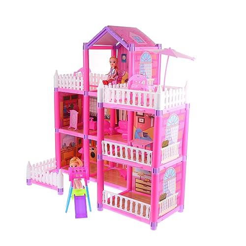 VICASKY 1 Set DIY Schloss Kleinkindspielzeug Für Mädchen Outdoor 3D Puzzles Für Kinderpuzzles Tiny House Kit Kinderspielzeug Mini Puzzles Für Kleinkinder Mädchenspielzeug Kunststoff Rosa von VICASKY