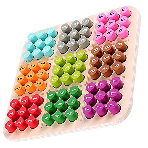 VICASKY 1 Set Einfaches Ball Sudoku Sudoku Spiel Holz Arithmetik Sudoku Freizeit Sudoku Spiel Schach Brettspiel Sudoku Holz Bunt von VICASKY