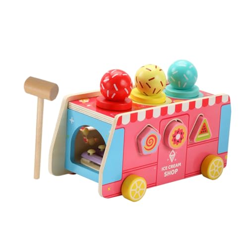 VICASKY 1 Set Eiswagen Spielzeug Eiswagen Spielzeug Rollenspiel Spielzeug Eiswagen Für Kinder Kinderspielzeug Kinderspielzeug Lustiges Spielzeug Rollenspiel Eiswagen Set Aus Holz von VICASKY