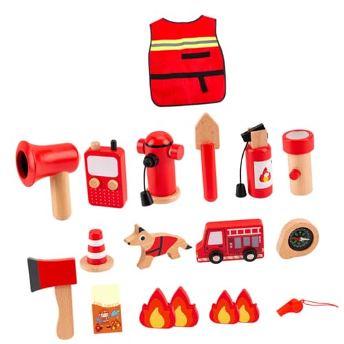 VICASKY 1 Set Feuerwehranzug Kinderspielzeug Für Kleinkinder Kinderplatz Mädchen Kleidung Werkzeuge Für Kleinkind Werkzeuge Kinderkleidung Kind Kinderspielzeug Bekleidung Feuerwehrmann von VICASKY