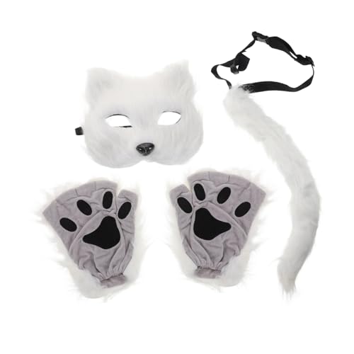 VICASKY 1 Set Halloween Maske Katze Pelziger Fuchs Maske Für Halloween Cosplay Party Pelziger Fursuit Kopfmaske Pelziges Kostüm Für Kinder Tiermasken Für Erwachsene Cosplay von VICASKY