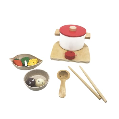 VICASKY 1 Set Holz Kochspielzeug Für Bezaubernde Hot Pot Kombination Ideales DIY Küchenspielzeug Für Kreative Rollenspiele Und Fantasievolles Kochen Fördert Die Kreativität Und von VICASKY