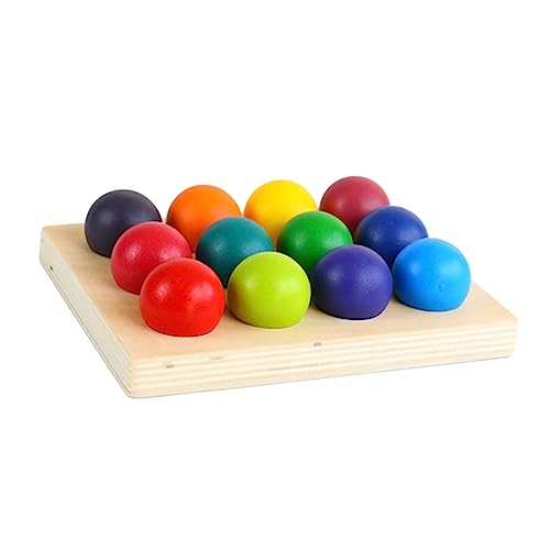 VICASKY 1 Set Holzspielzeug Für Die Früherziehung Stapelspielzeug Bausteine Ballspielzeug Pädagogisches Kleinkindspielzeug Farbsortierperle Frühentwicklungsspielzeug von VICASKY