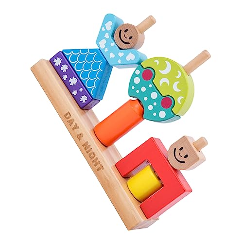 VICASKY 1 Set Kreative Bausteine ​​Kinderspielzeug Kinderspielzeug Spleißen Baustein Spielzeug Holz Interaktives Spielzeug Spleißen Spielzeug Sensorische Entwicklung Blöcke Buche von VICASKY