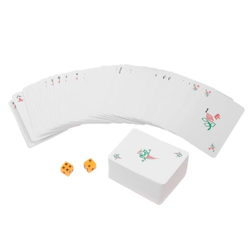 VICASKY 1 Set Mahjong Poker Chinesisches Mahjong Kartenspielzeug Mahjong Kartenspielzeug Spielbedarf Reise Mahjong Kartenspielzeug Mahjong Kartenspiel Tragbares Mahjong Kartenset von VICASKY