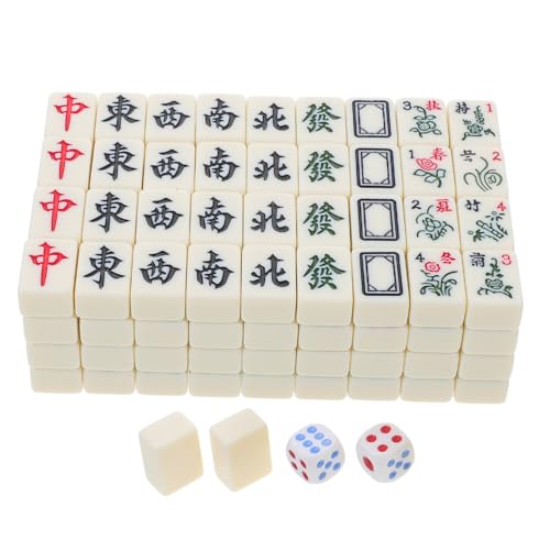 VICASKY 1 Set Mini Mahjong Interessantes Mahjong Set Mahjong Geschenke Mahjong Spielzeug Mahjong Requisiten Reisespiel Requisite Mahjong Für Zuhause Reisen Tischspiel Mahjong von VICASKY