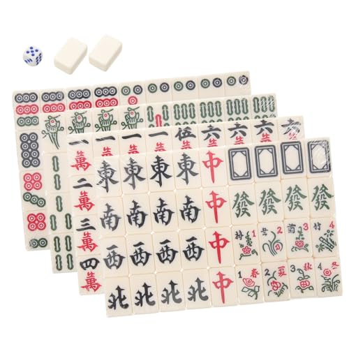 VICASKY 1 Set Mini Mahjong Spielzeug Lustiges Mahjong Spielzeug Harz Party Mahjong Set von VICASKY