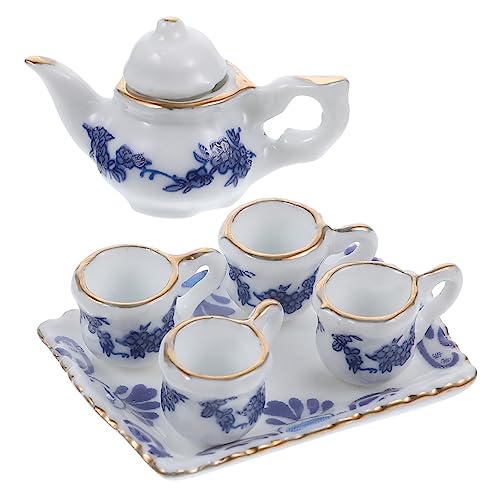 VICASKY 1 Set Mini Teeservice Aus Keramik Für Zuhause Künstliches Teetassen Teebecher Teekannen Miniatur Kaffeetasse Mini Küchenzubehör Miniatur von VICASKY