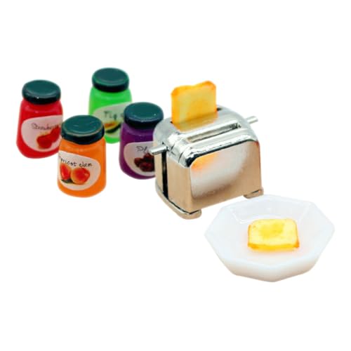 VICASKY 1 Set Mini Toaster Brot Toaster Spielzeug Heimdekoration Brotbackmaschine Brotmaschine Hausdekorationen Für Zuhause Miniaturen Puppenhaus Mini Dekoration Mini von VICASKY