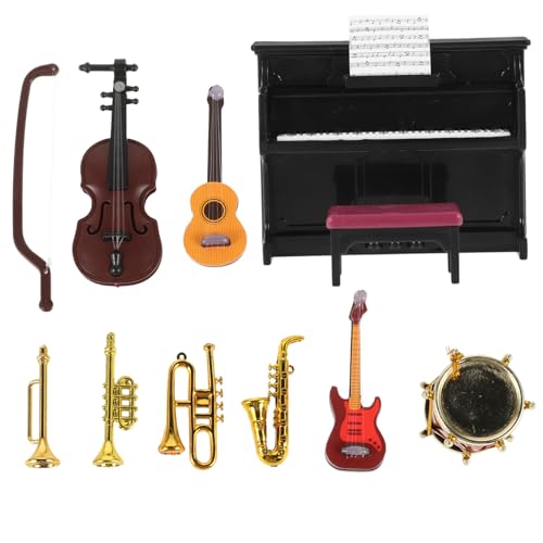 VICASKY Dollhouse Zubehör 1 Set Miniatur Musikinstrumente Für Puppenhaus Dekorative Miniaturen Für Szenenlayouts Einschließlich Klavier Und Violine Perfekt Für Kreative Spielwelten Und Sammlungen von VICASKY